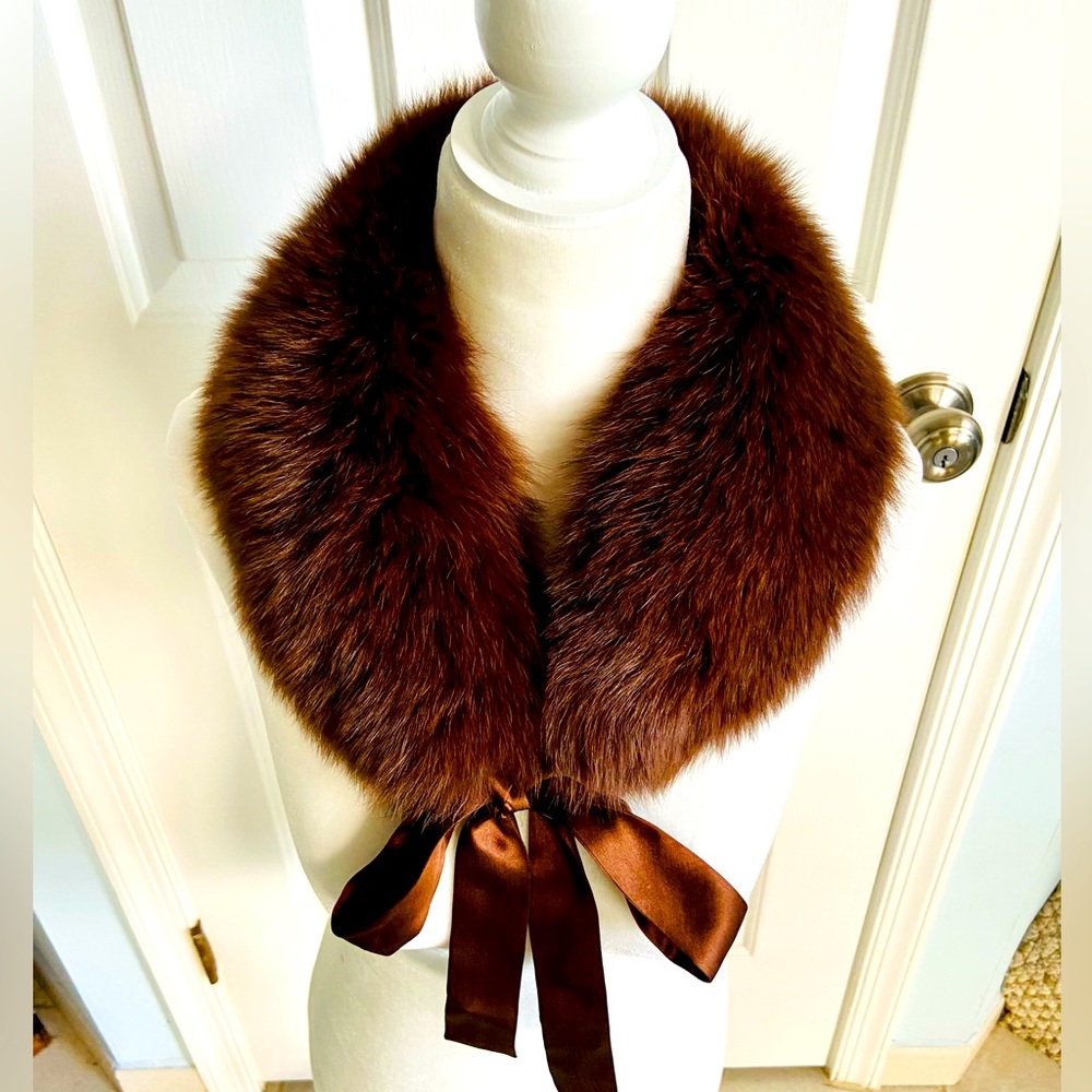 Aqua Chocolate Brown Faux Fur Neck Scarf…. 🌟
